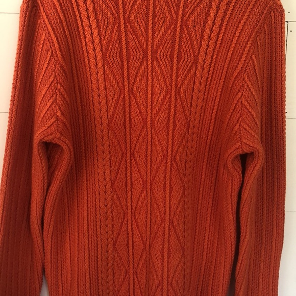 Inis Meáin Orange Shawl Collar Cardigan Sweater Size M Hand Knit in Ireland - Picture 7 of 7